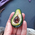 Avocado Brooch Kit: DIY Embroidery Jewelry Making
