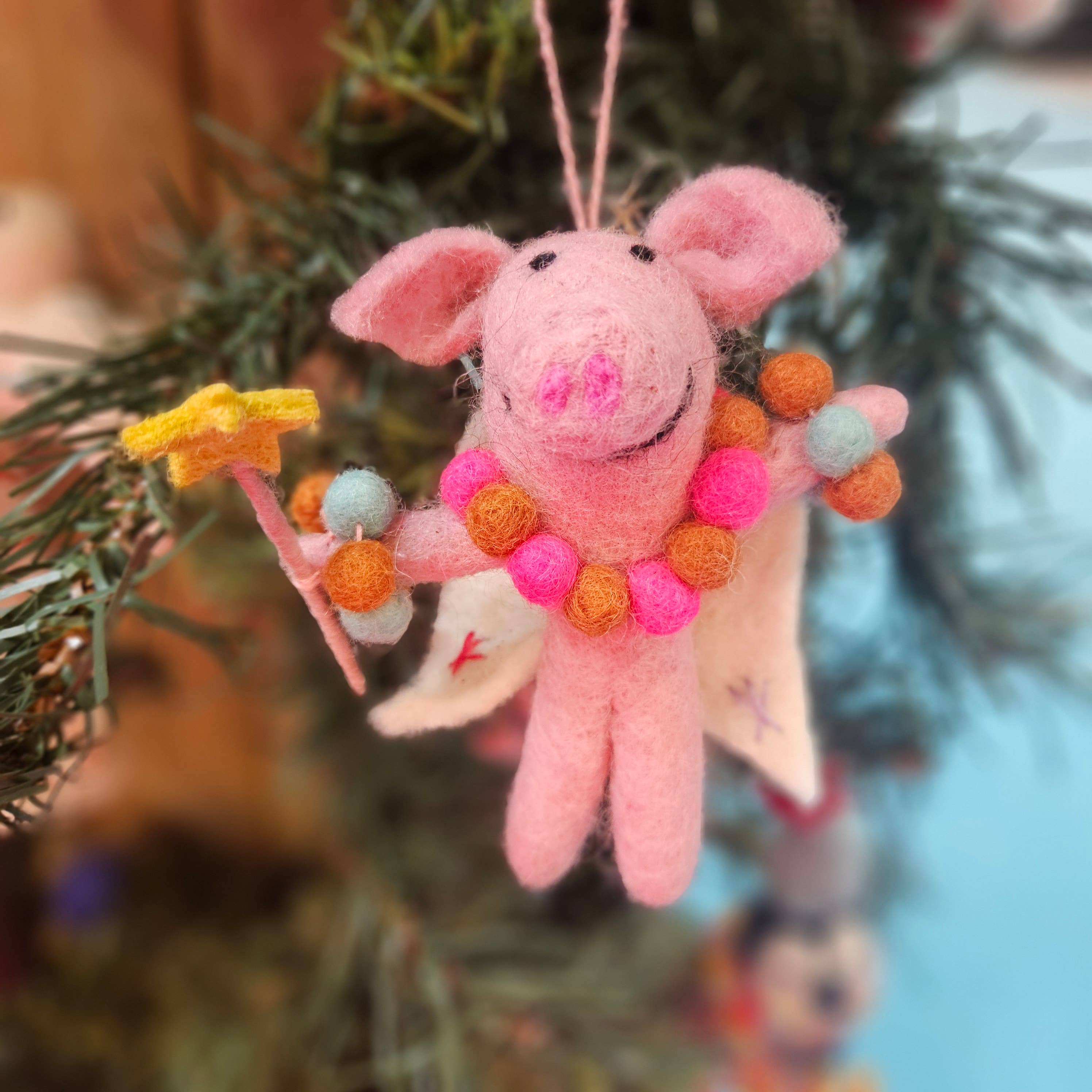 Penelope Porker Fairy Felt Ornament