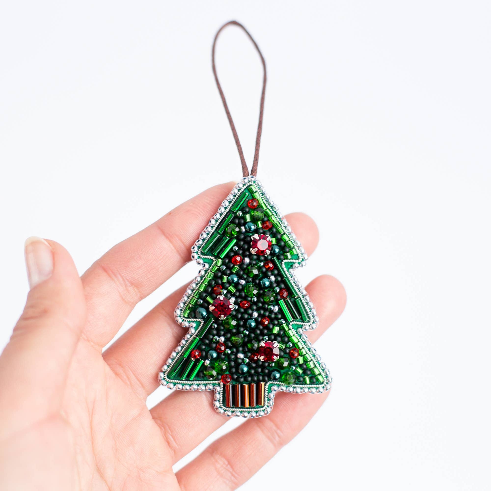 Christmas Brooch, Bead Embroidery Kit