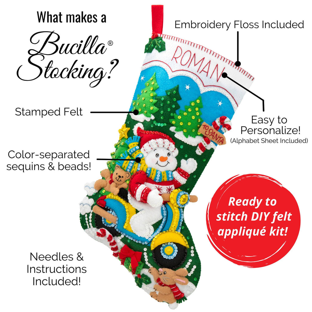 Arctic Santa Felt Stocking, Bucilla Kit
