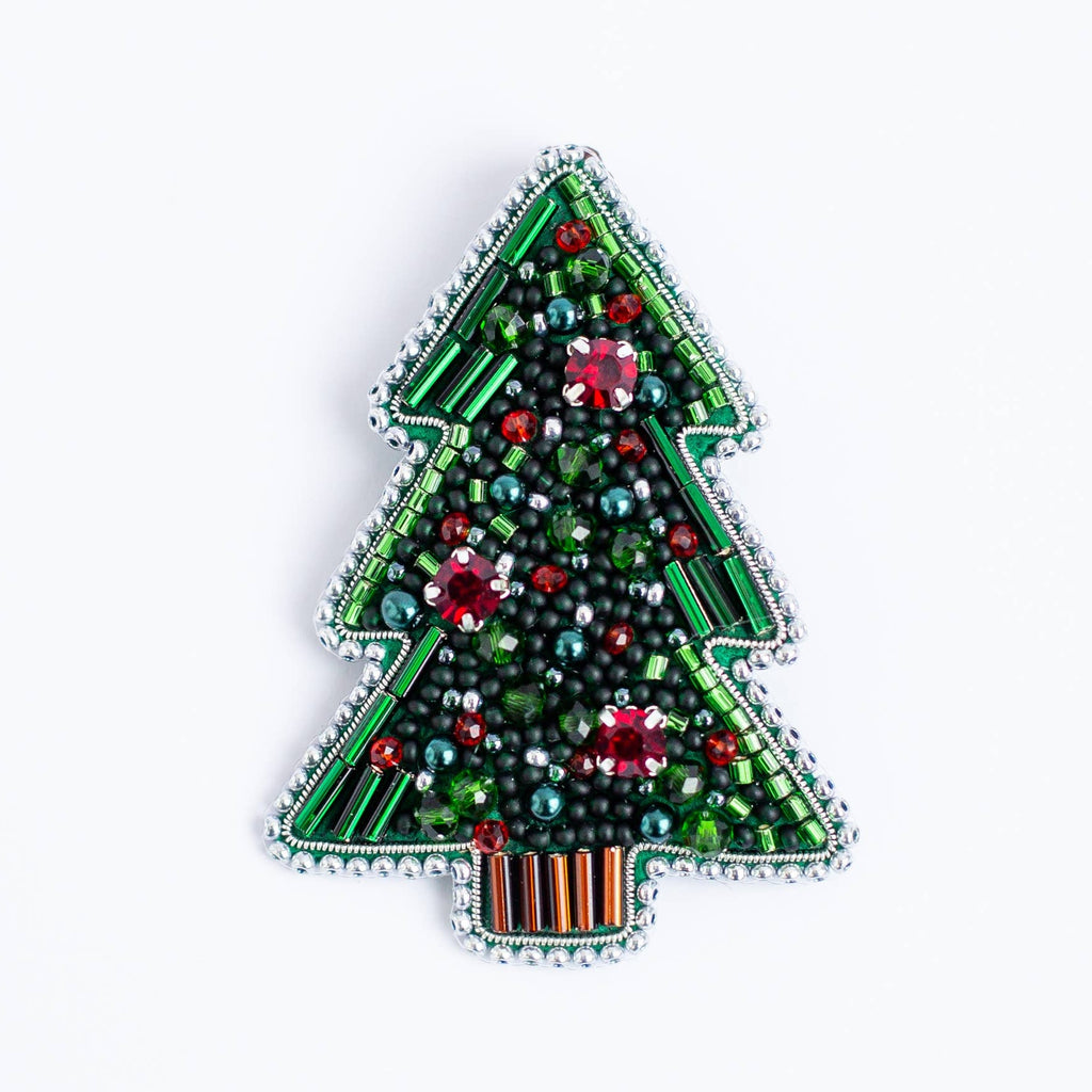 Christmas Brooch, Bead Embroidery Kit