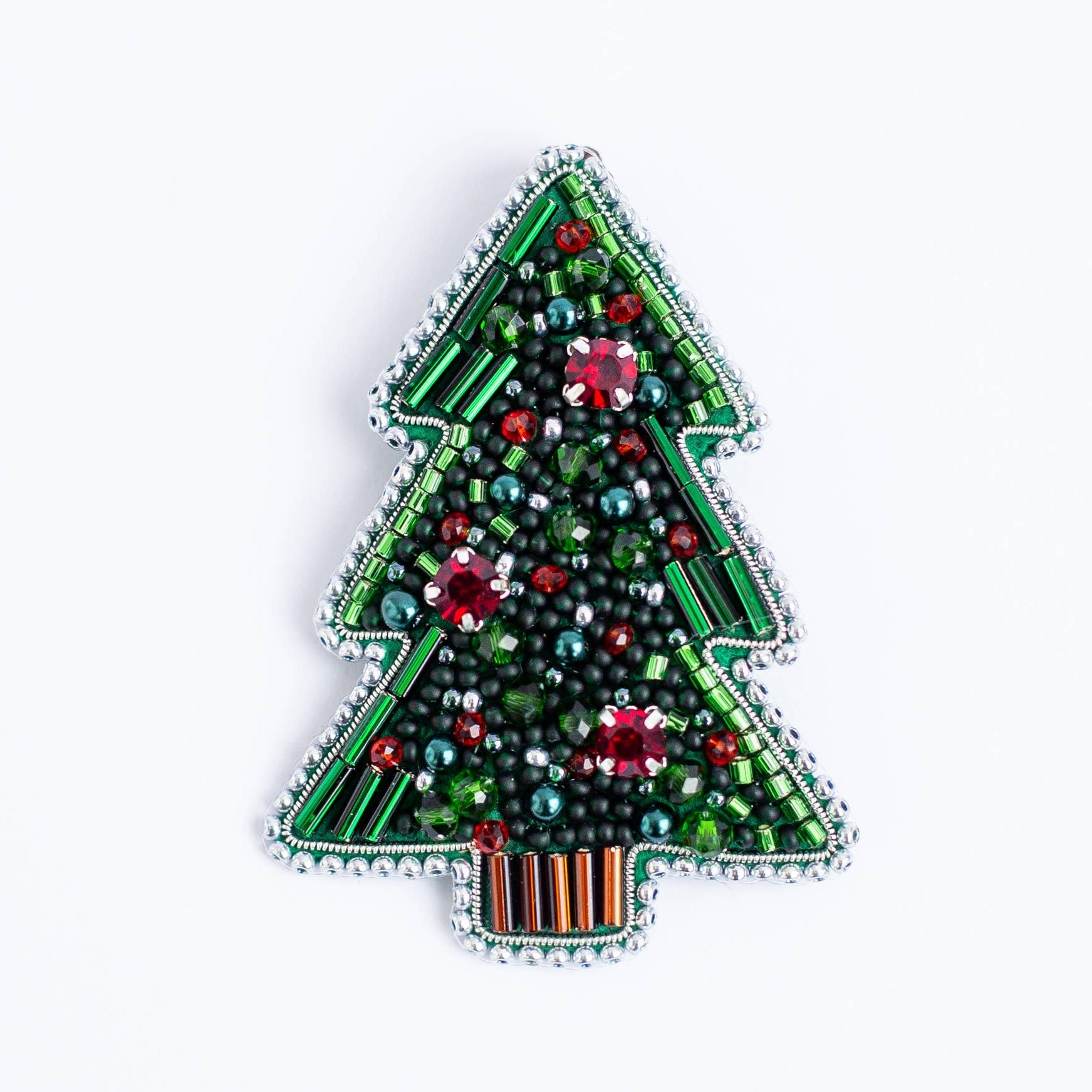 Christmas Brooch, Bead Embroidery Kit