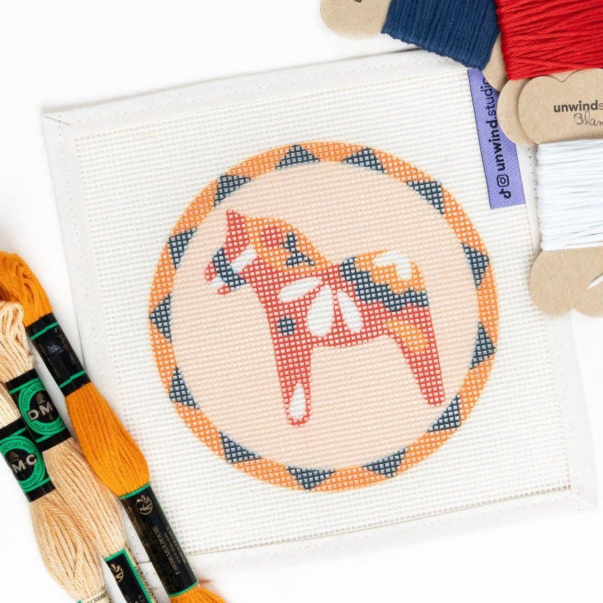 Dala Horse Red Needlepoint Ornament Kit