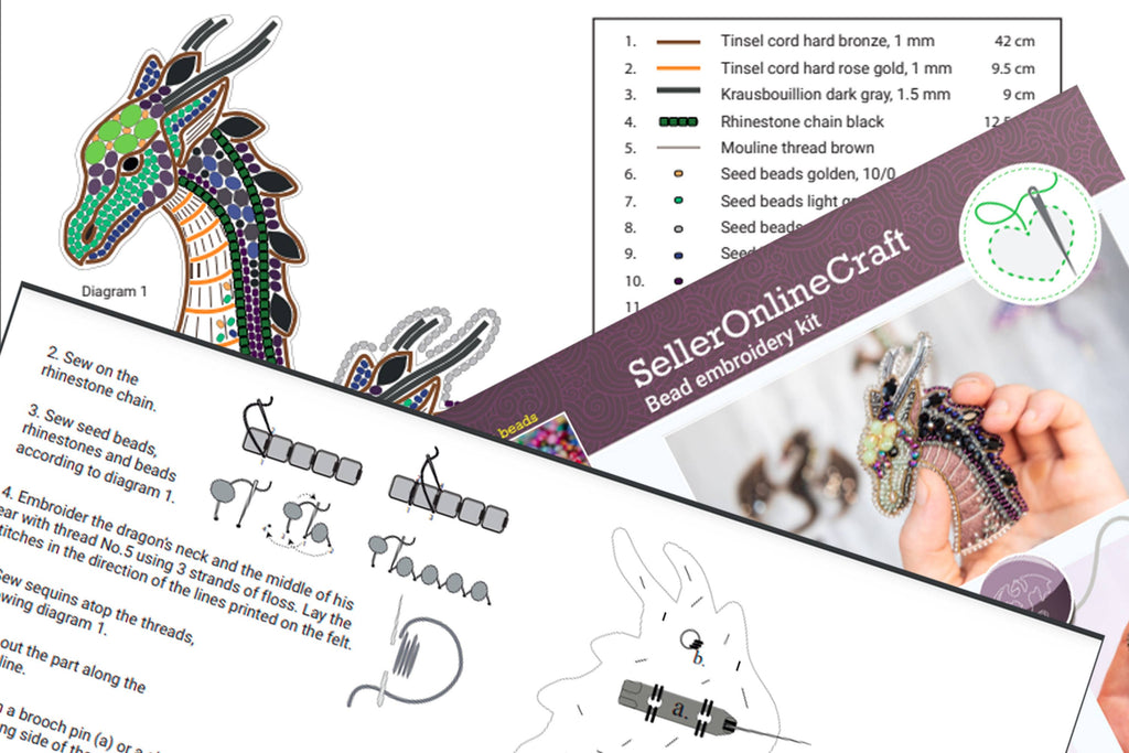 Beaded Dragon Brooch Kit