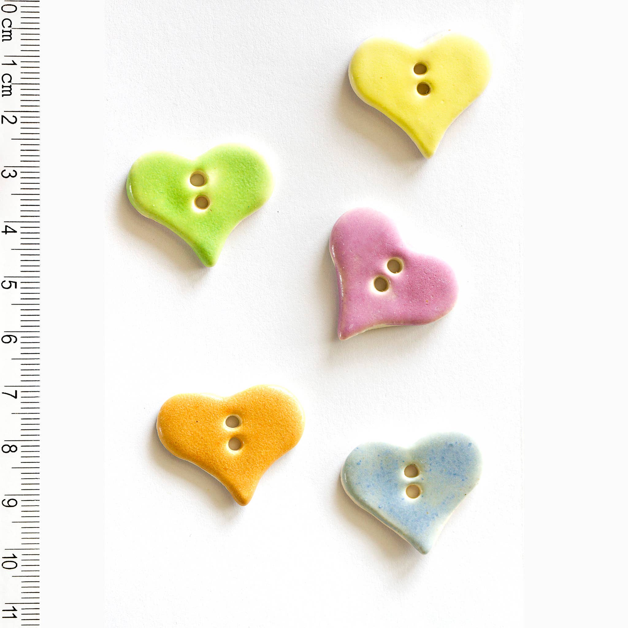 Pastel Heart-Shaped Sewing Buttons