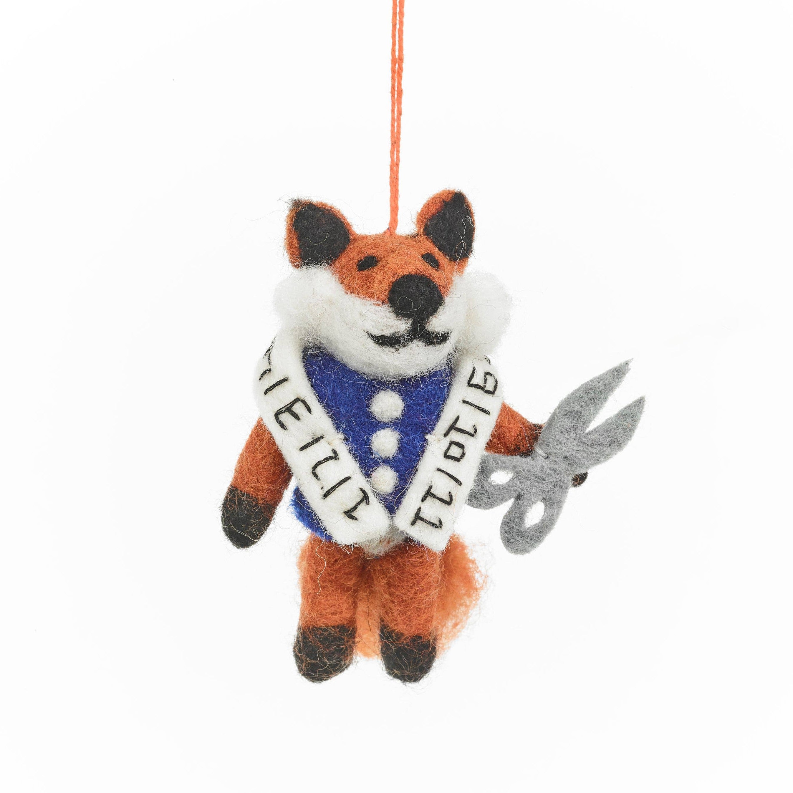Tailor Fox Felt Ornament