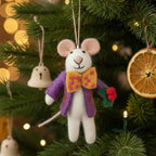 Jingle Whiskers Christmas Mouse Felt Ornament