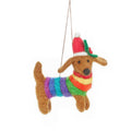 Festive Rainbow Dog Felt Ornament