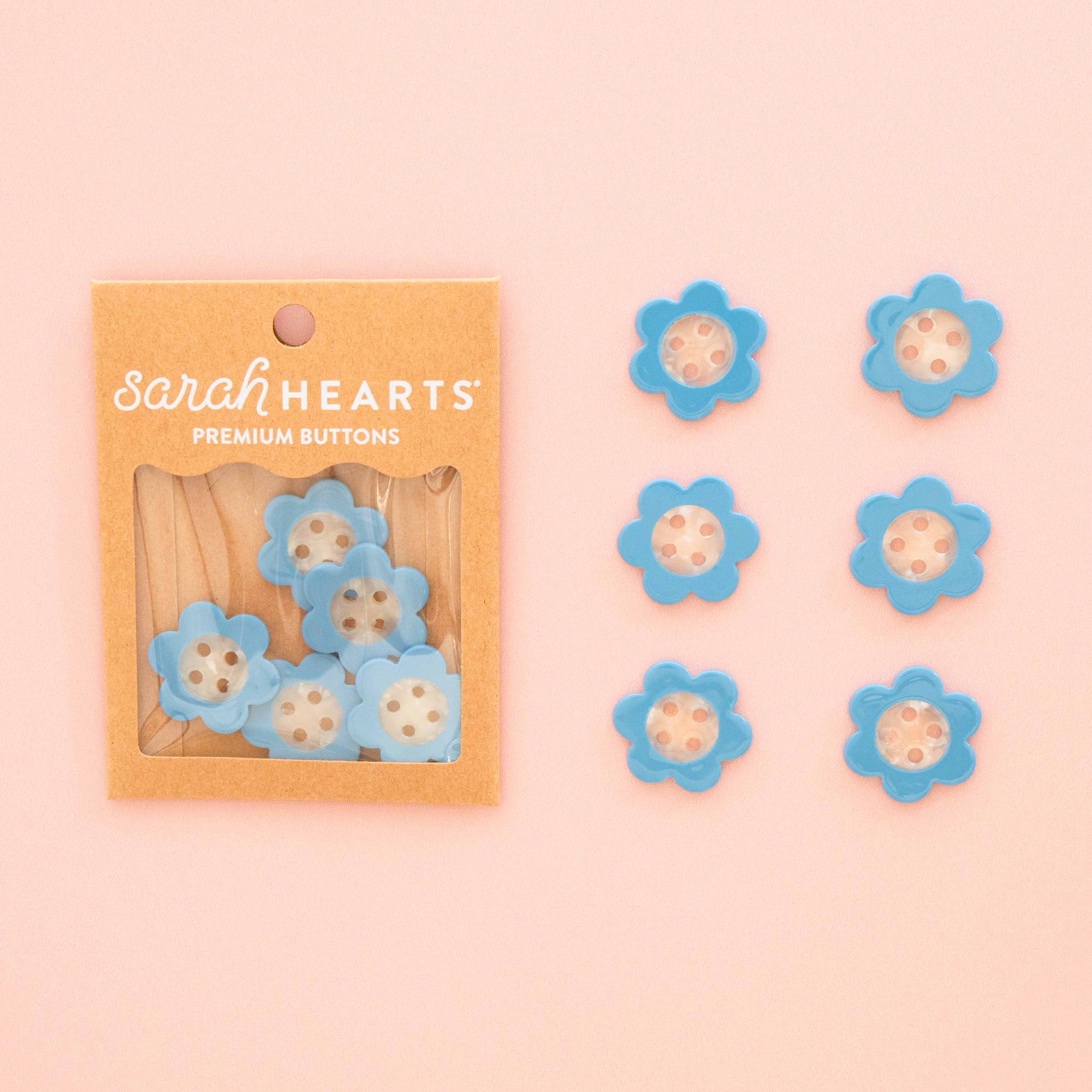 Blue Daisy Buttons