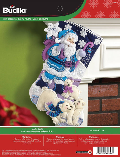 Arctic Santa Felt Stocking, Bucilla Kit