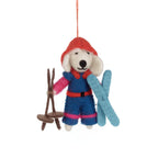 Porscha the Skiing Poodle Felt Ornament