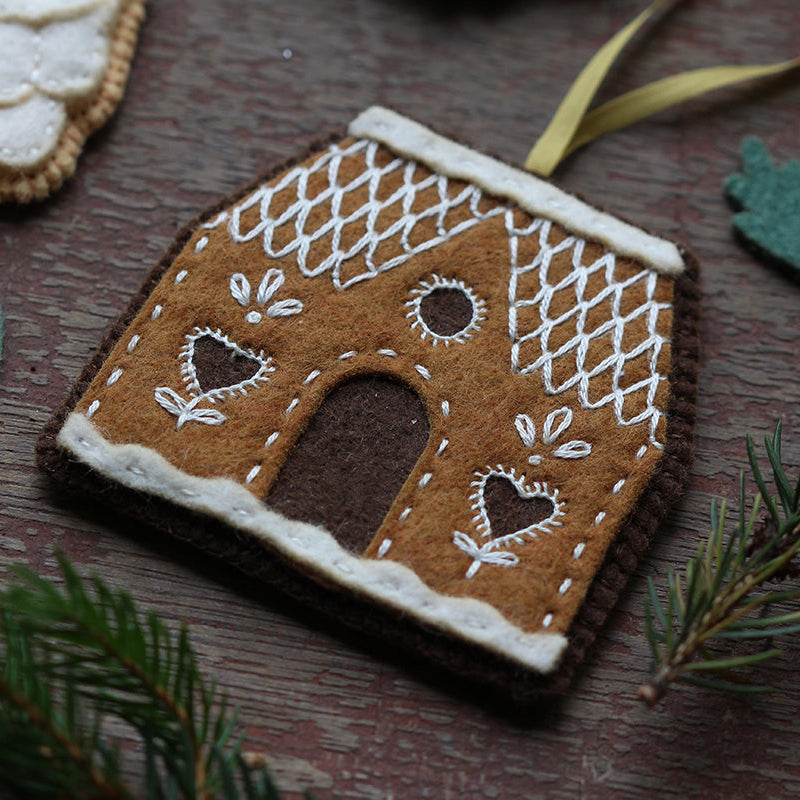 Gingerbread House, Felt Ornament Kit