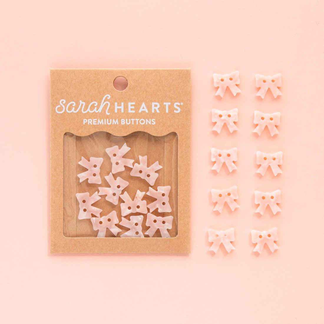 Pink Bow Buttons
