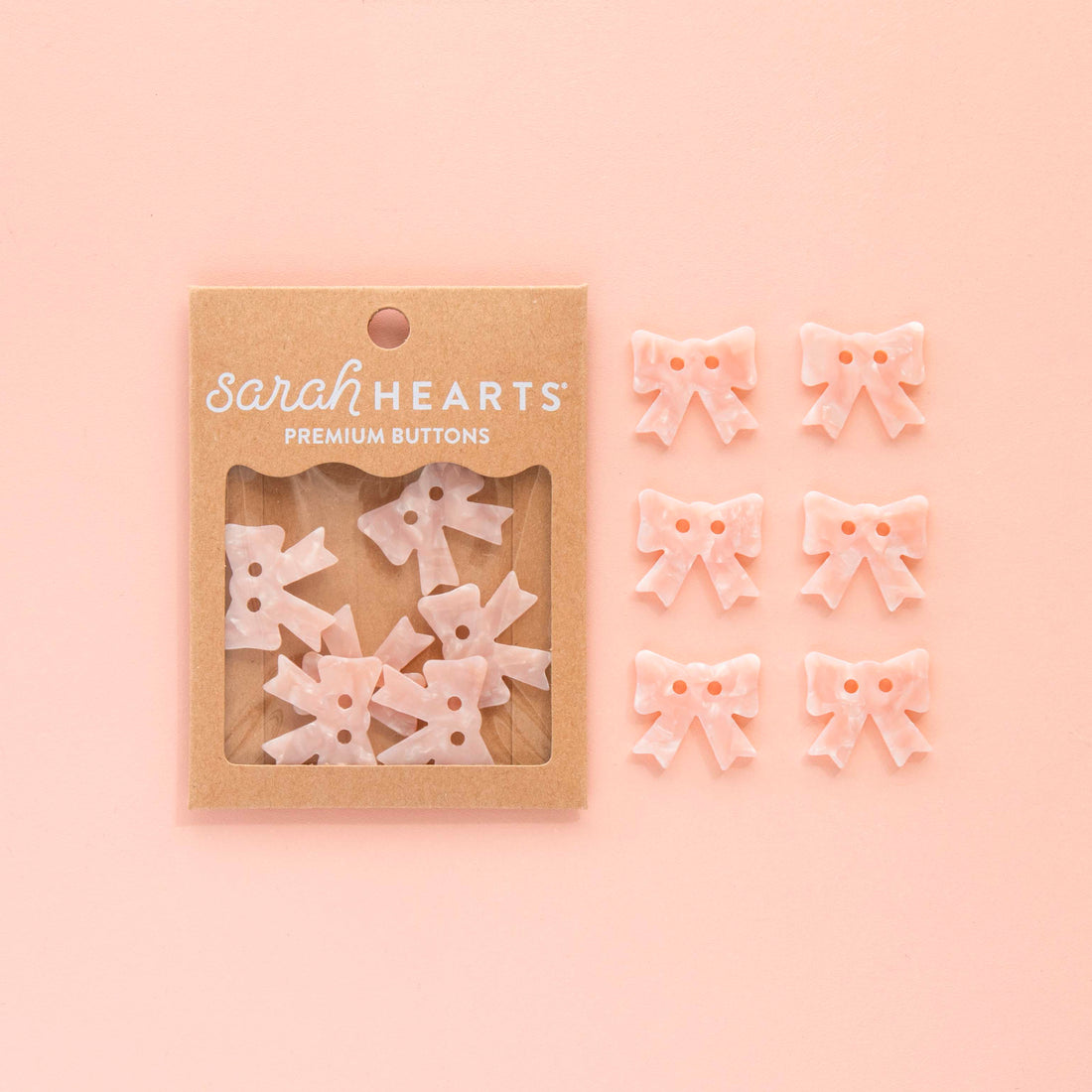 Pink Bow Buttons