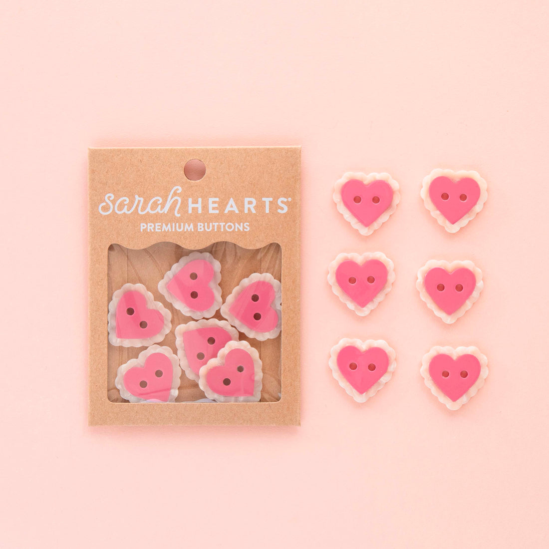 Pink Sweet Heart Buttons
