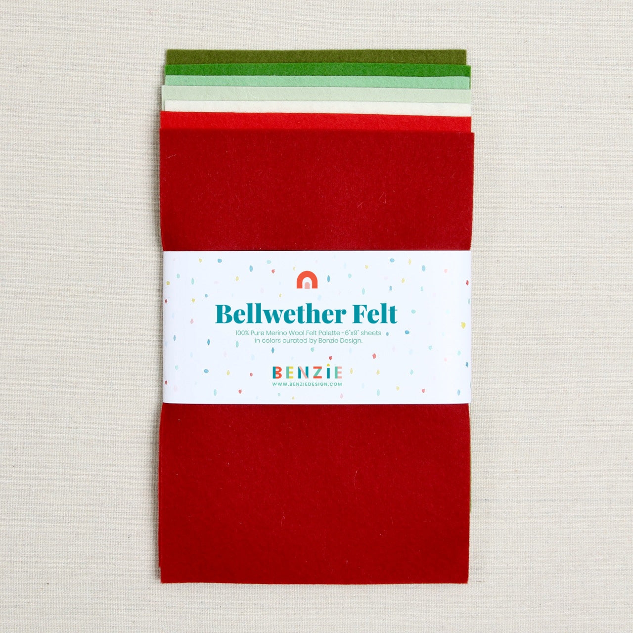 100% Wool Felt Sheets, Mistletoe