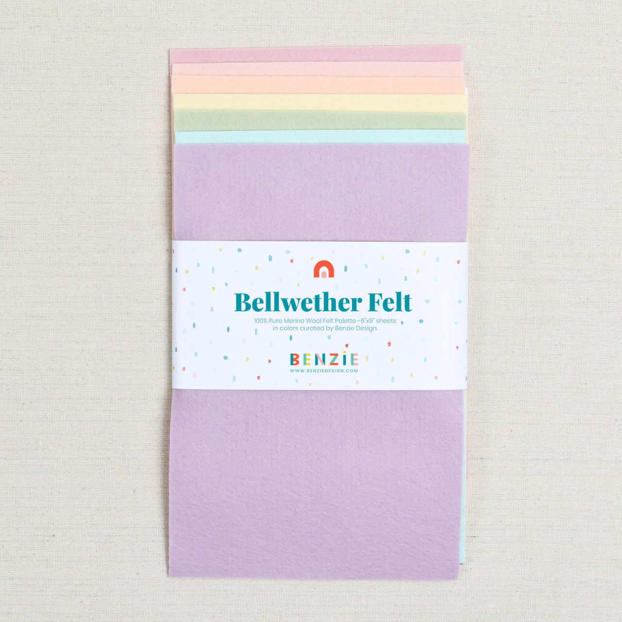 100% Wool Felt Sheets, Primrose Pastel