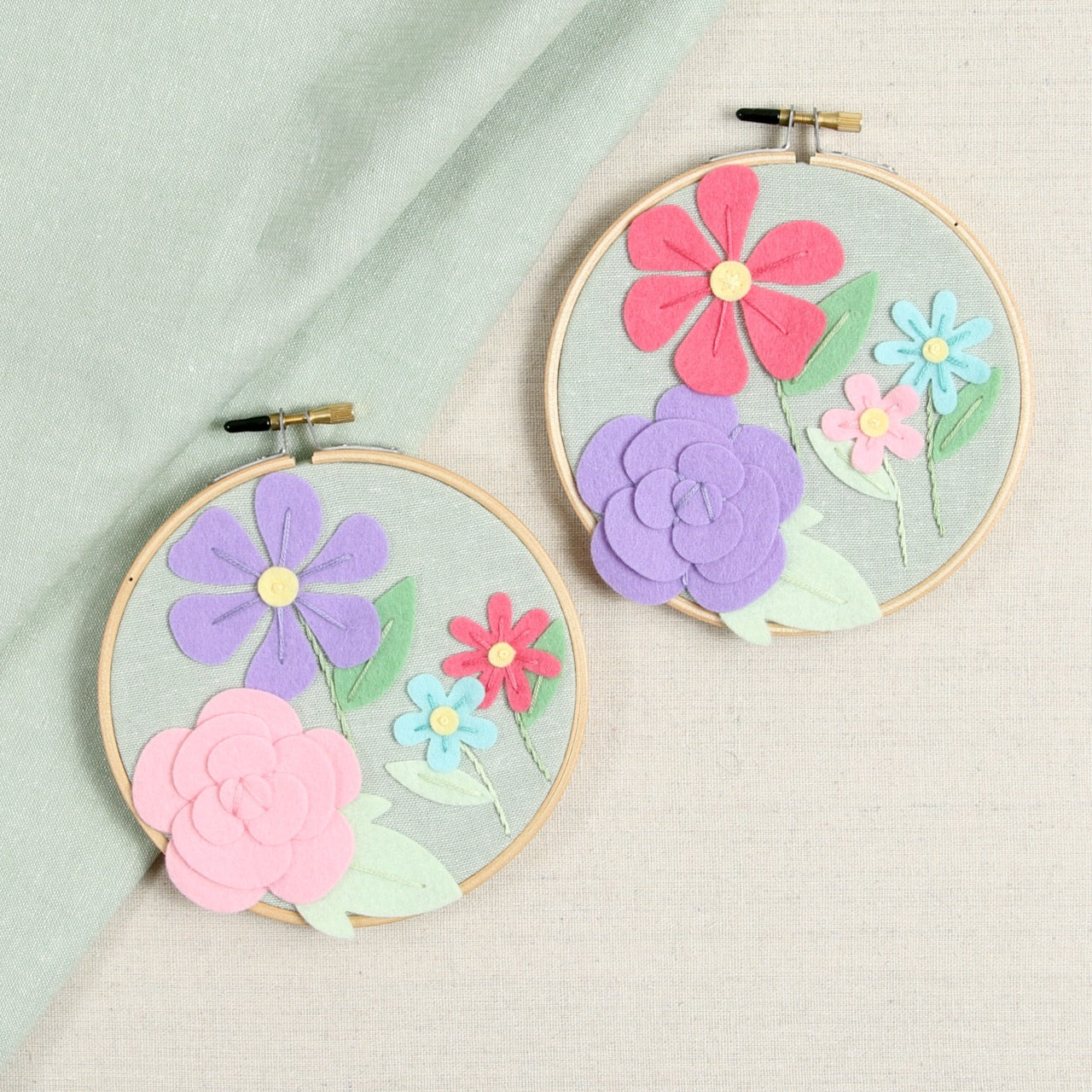 Thursday, June 18, Felt Flower Hoop Art Workshop with Crystal Knerien