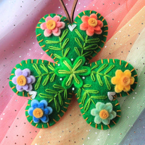Felt and embroidery shamrock for St. Patrick's Day