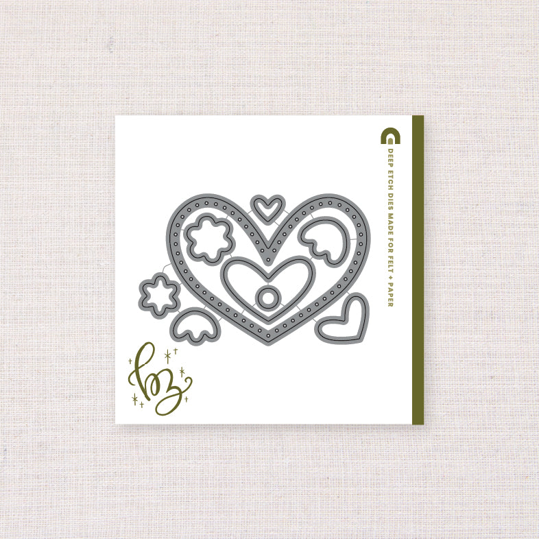BZ Heart Ornament, Deep Etch Die – Benzie Design