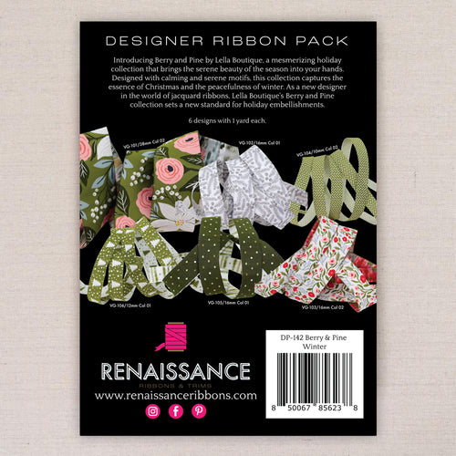 Berry and Pine in Winter, Renaissance Ribbons