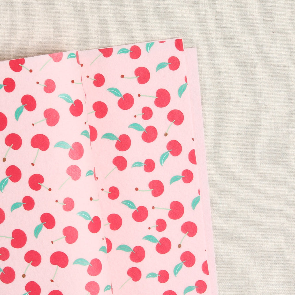 Cherry Print, Pink Felt