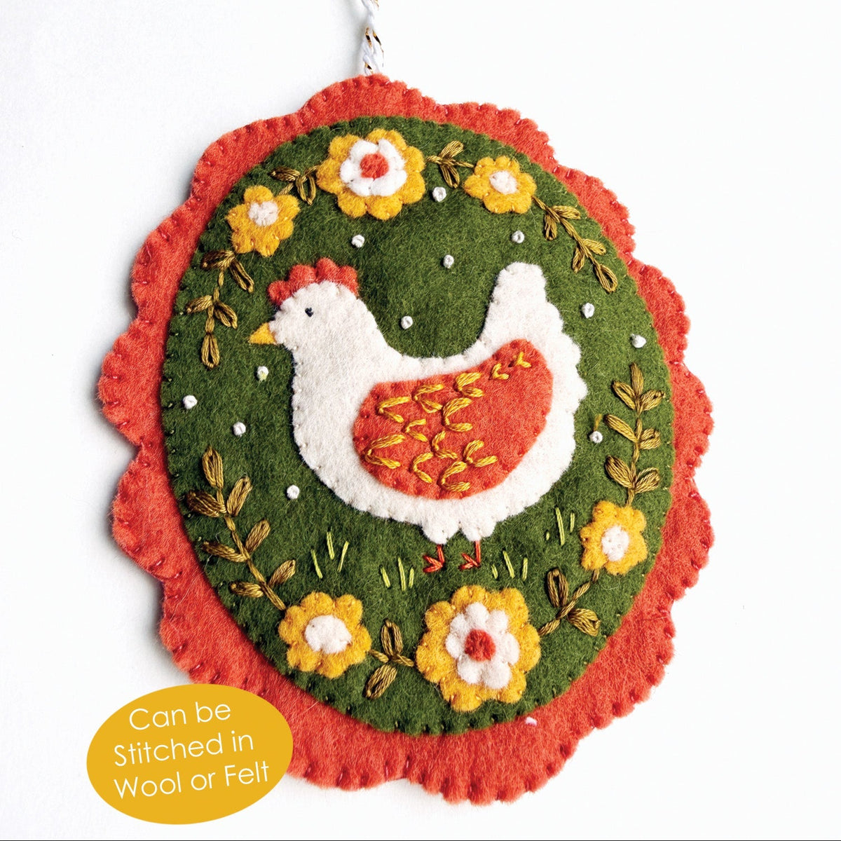 Felt Chicken Ornament Pattern