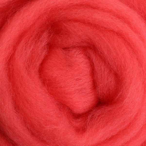 Coral Corriedale Roving, 1oz