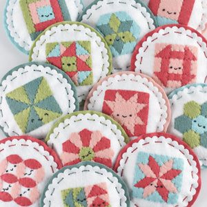 Cozy Quilt Block Felt Ornaments Pattern, Wild Olive