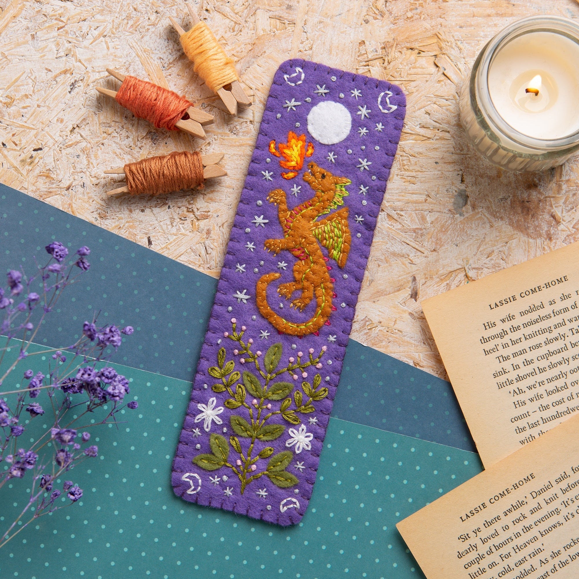 Dragon Bookmark Felt Kit