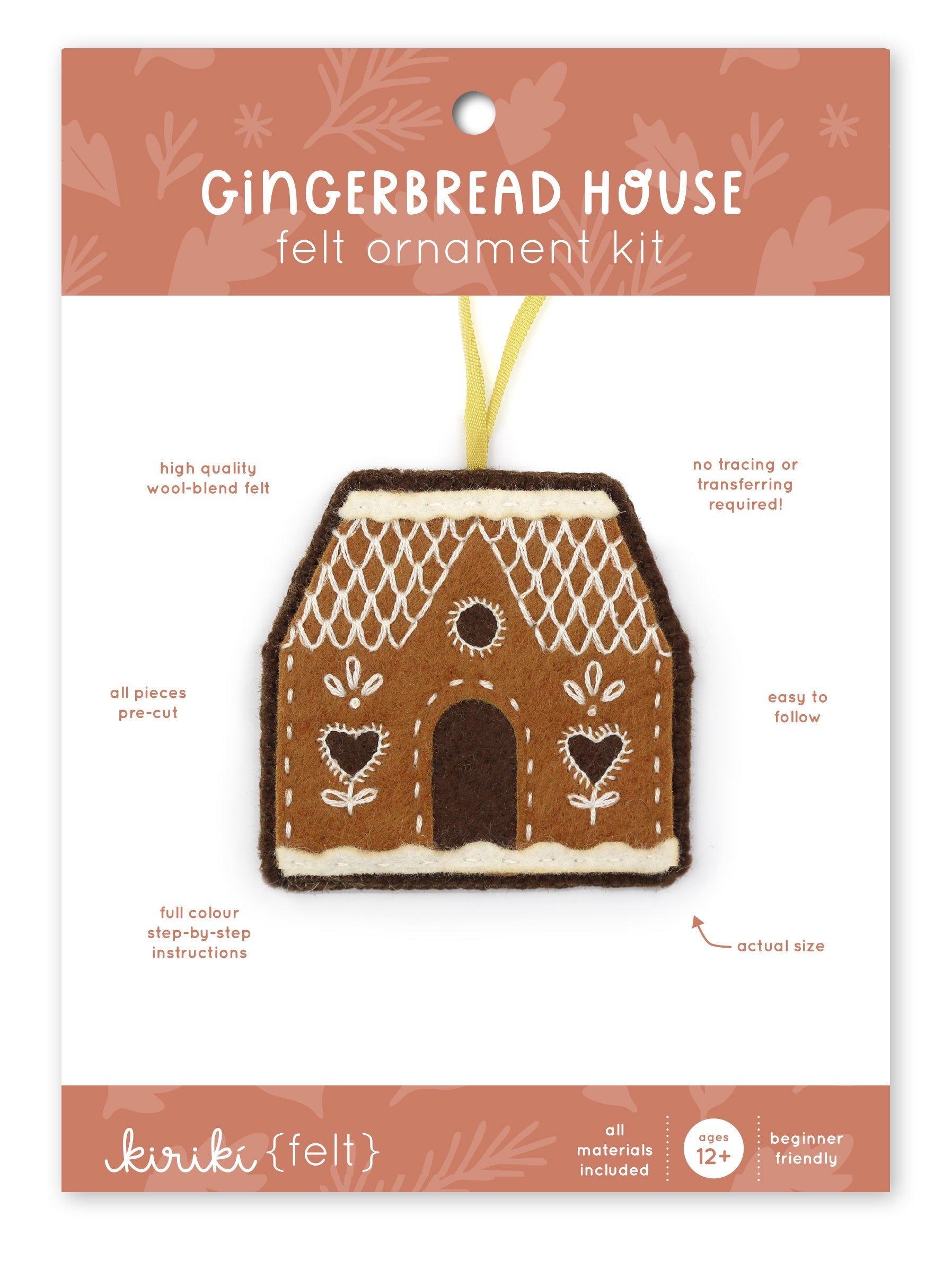 Gingerbread House, Felt Ornament Kit
