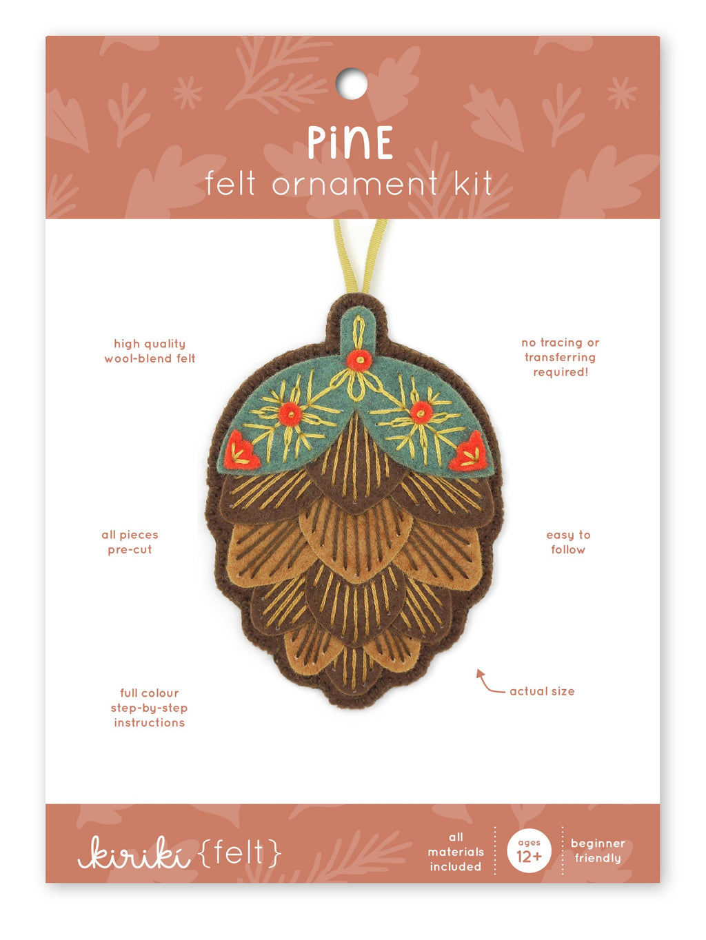 Pinecone, Felt Ornament Kit