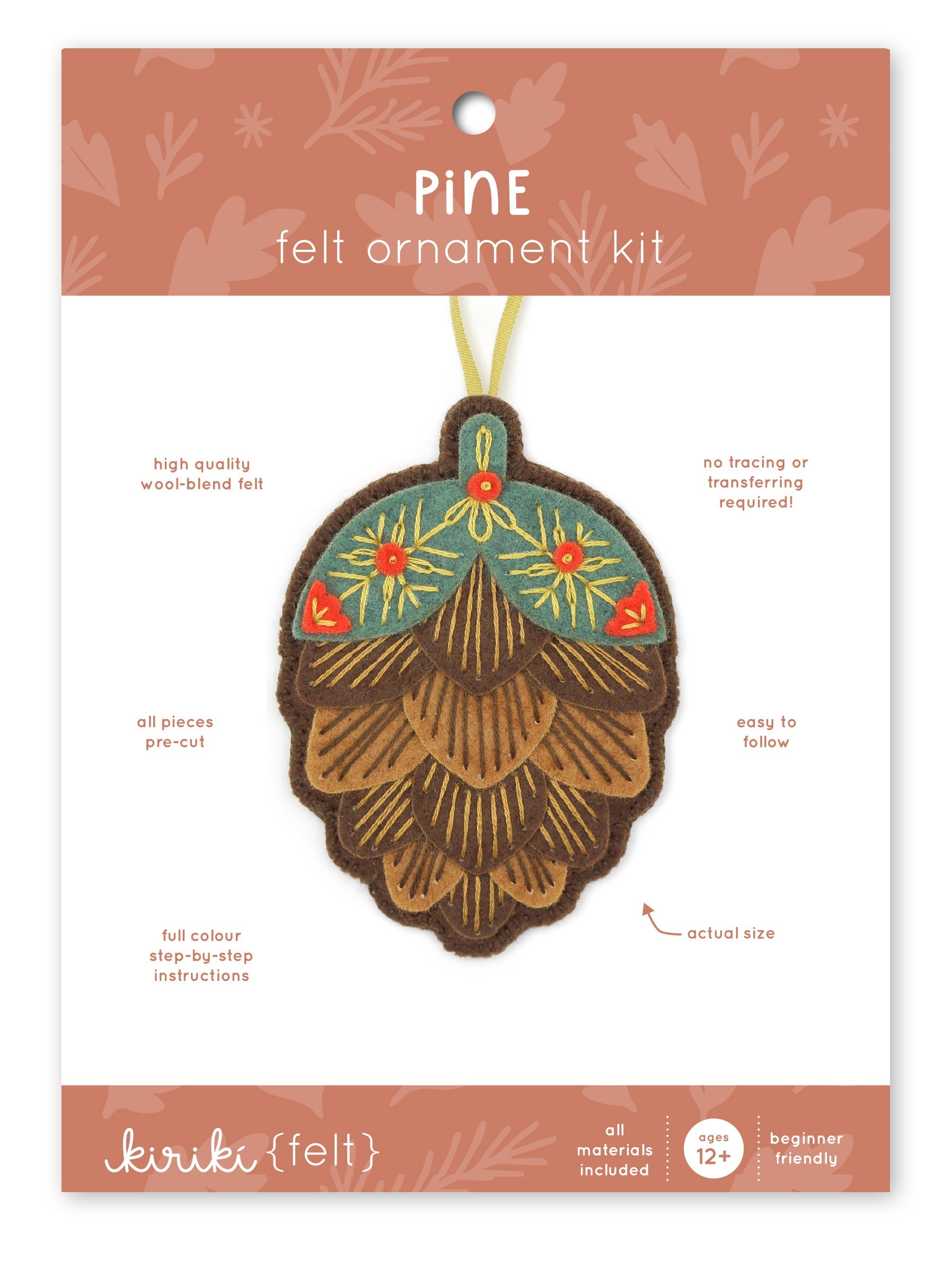 Pinecone, Felt Ornament Kit