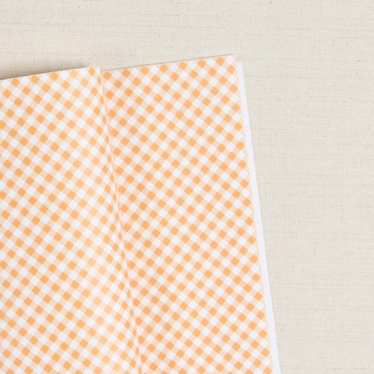 Gingham Printed Felt, Soft Tangerine