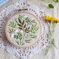 Green Leaves, 4" Embroidery Kit