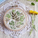Green Leaves, 4" Embroidery Kit