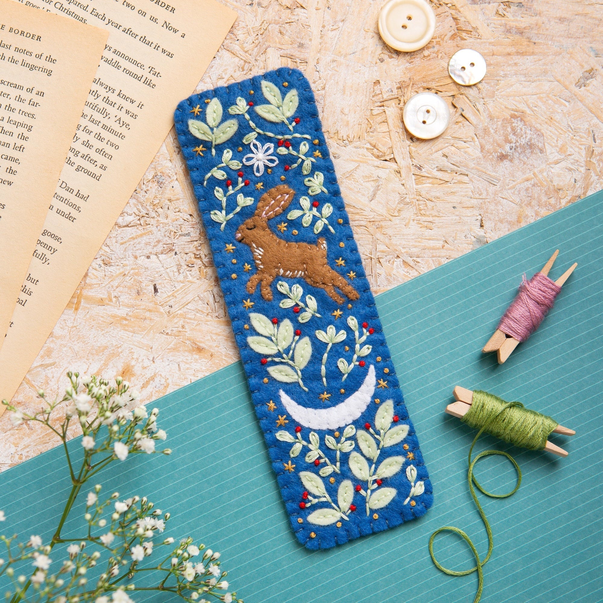 Hare Bookmark Felt Kit