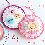 Hearts Day Felt Ornaments