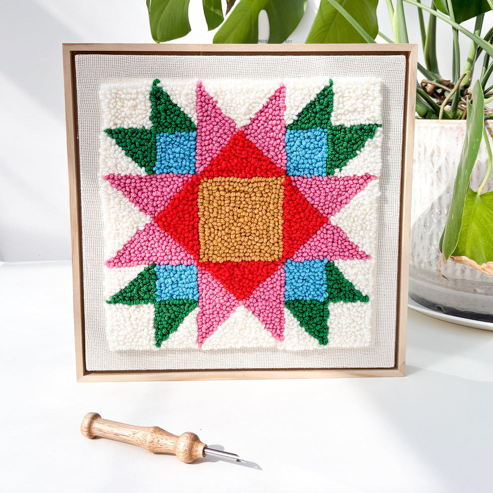Rainbow Quilt Square, Punch Needle Kit