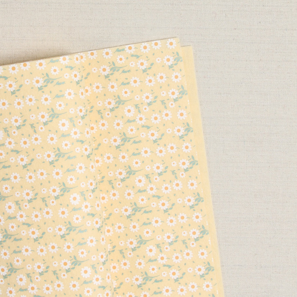 Daisy Field in Sesame Yellow Felt
