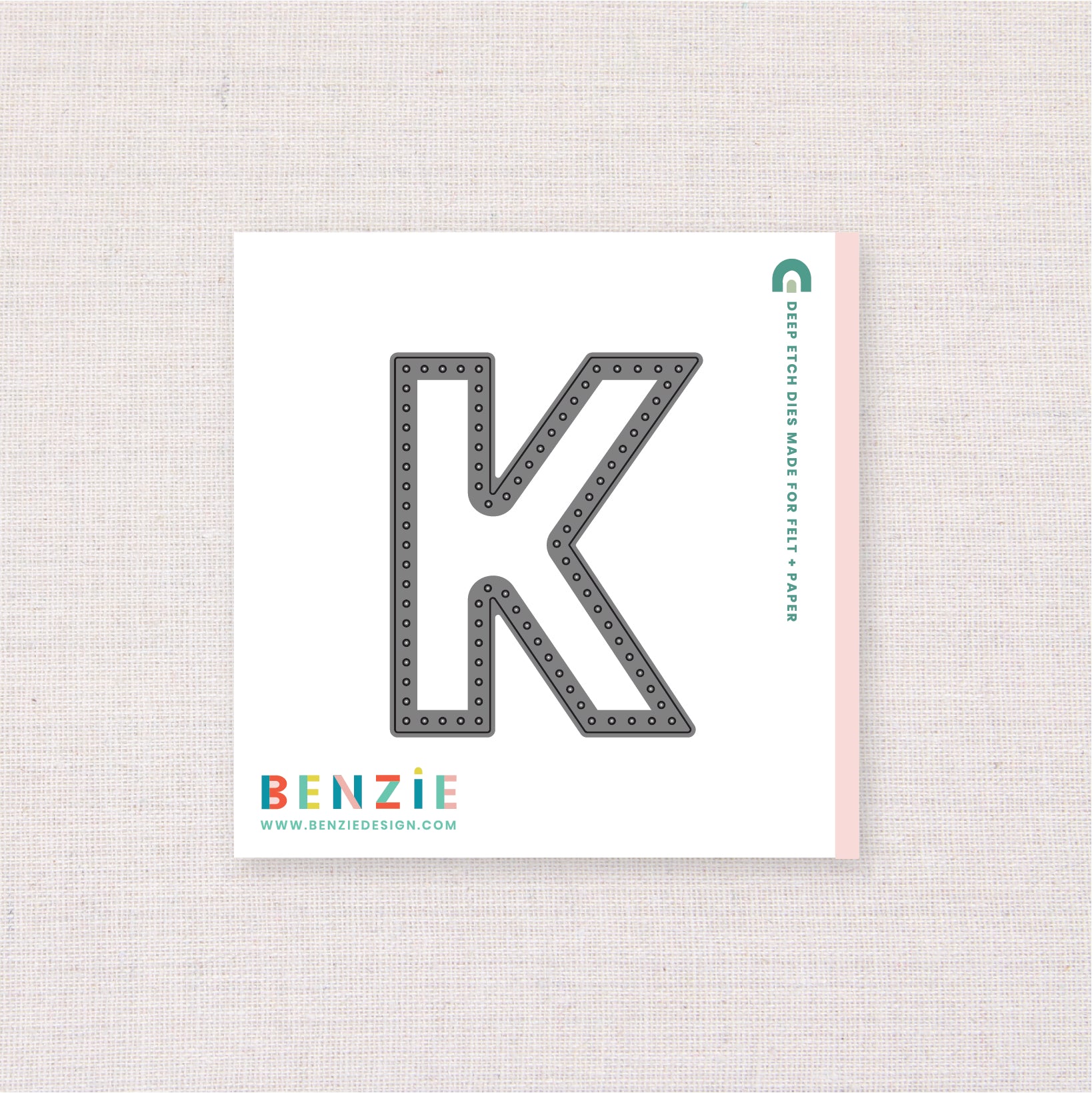 Stitchable Alphabet K, Deep Etch Die