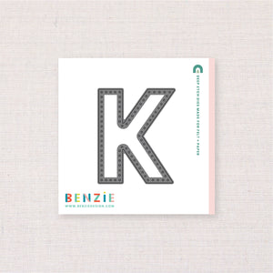 Stitchable Alphabet K, Deep Etch Die