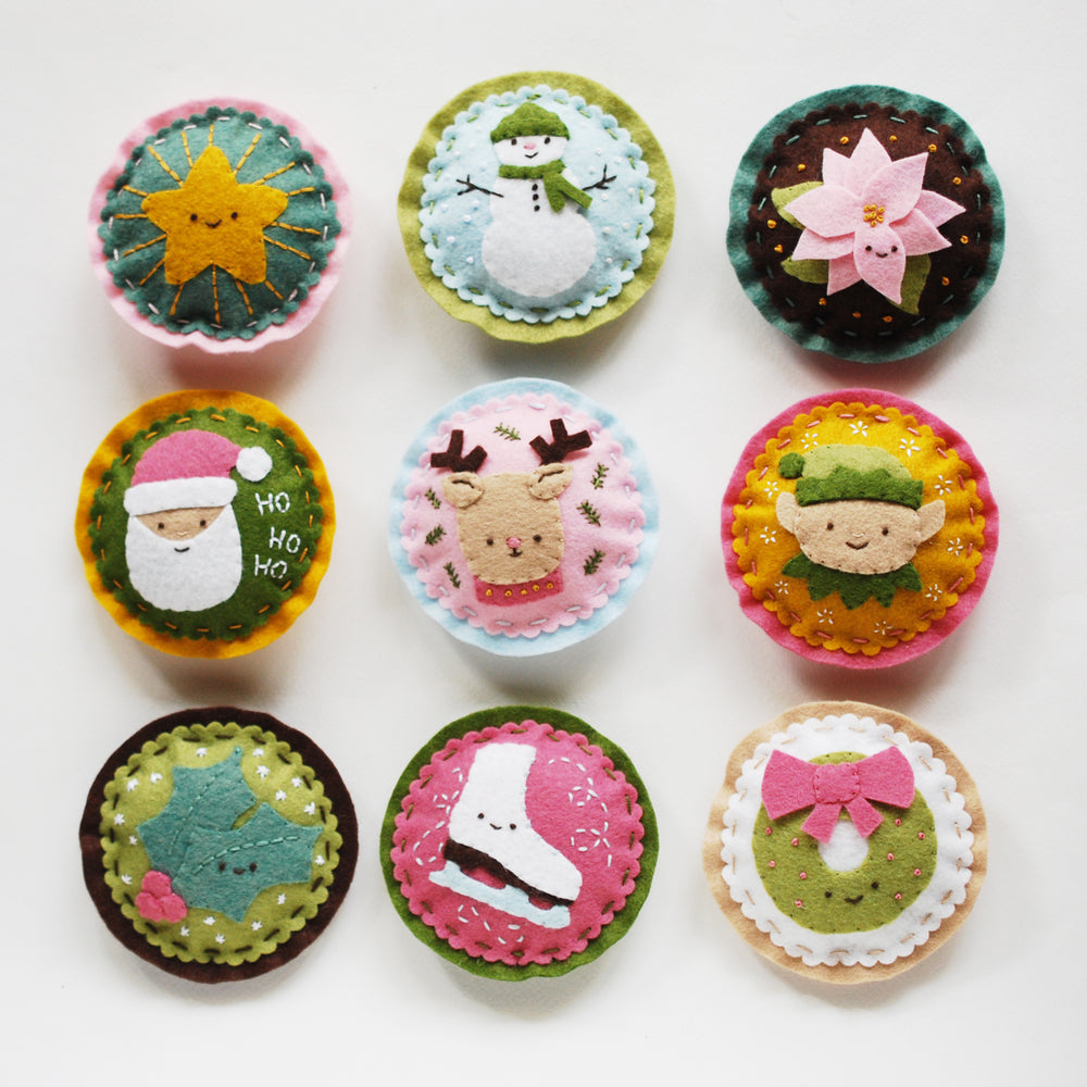 Kitschy Christmas Felt Ornaments