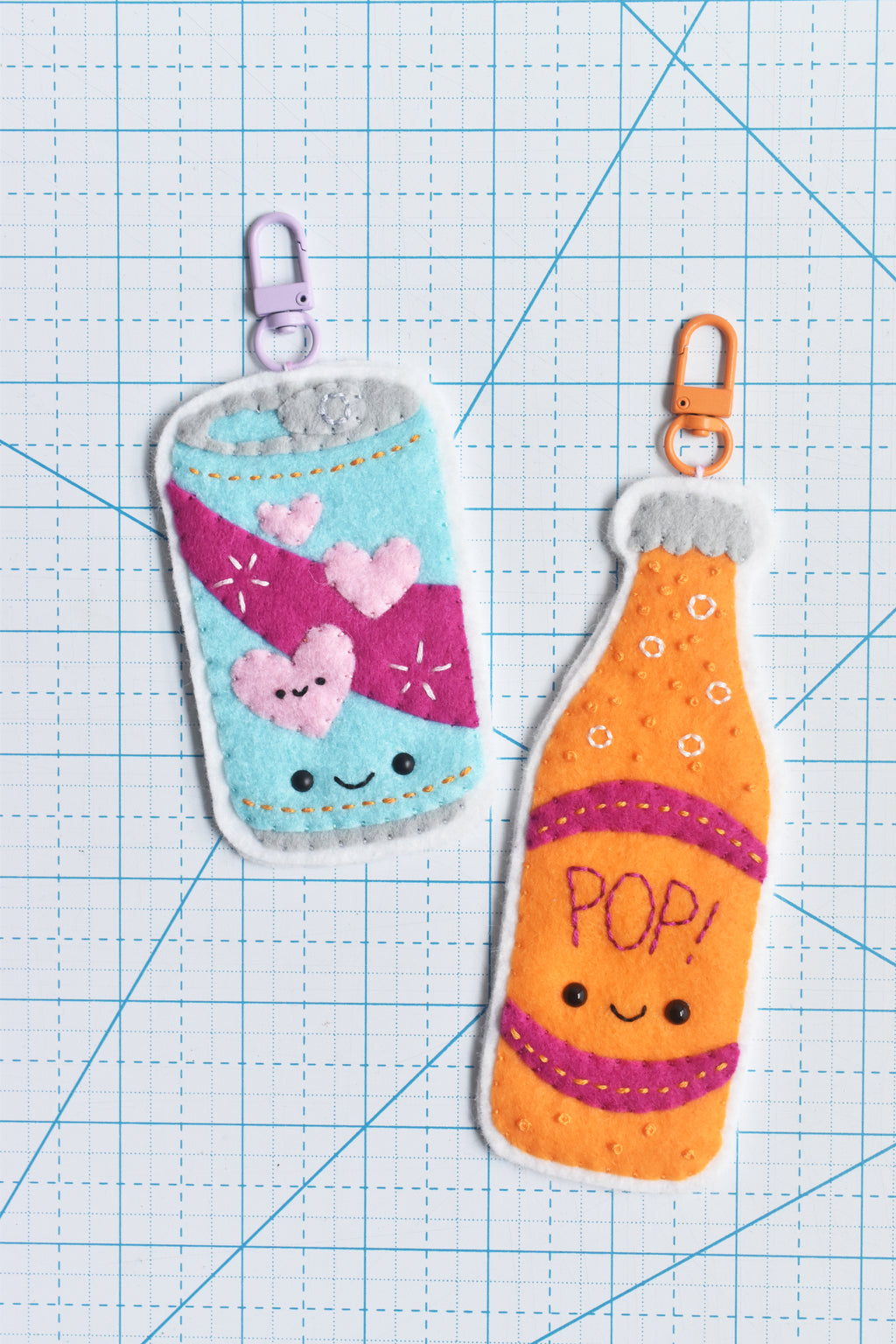 Little Soda Pop Felt Bag Charm & Ornament Pattern