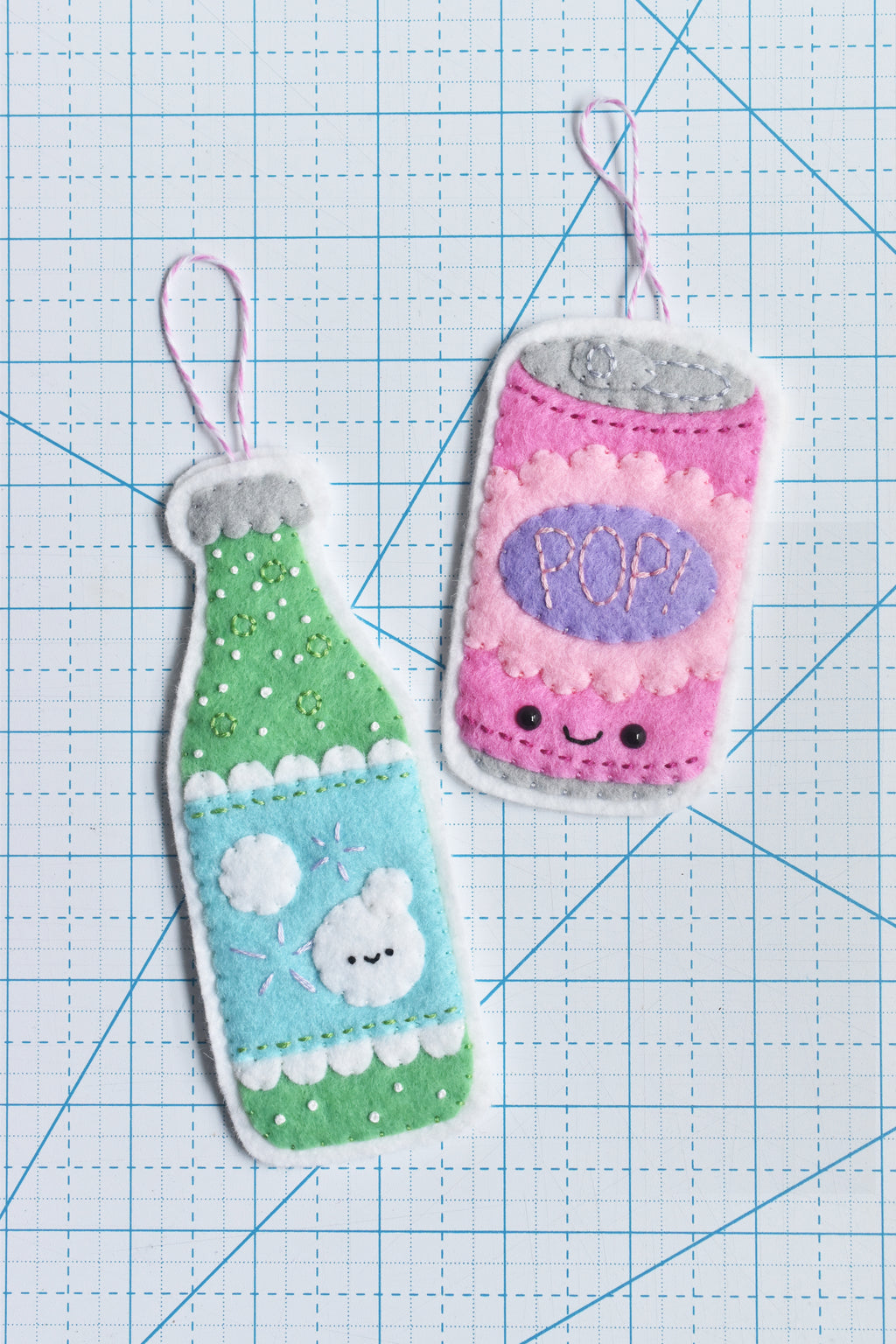Little Soda Pop Felt Bag Charm & Ornament Pattern