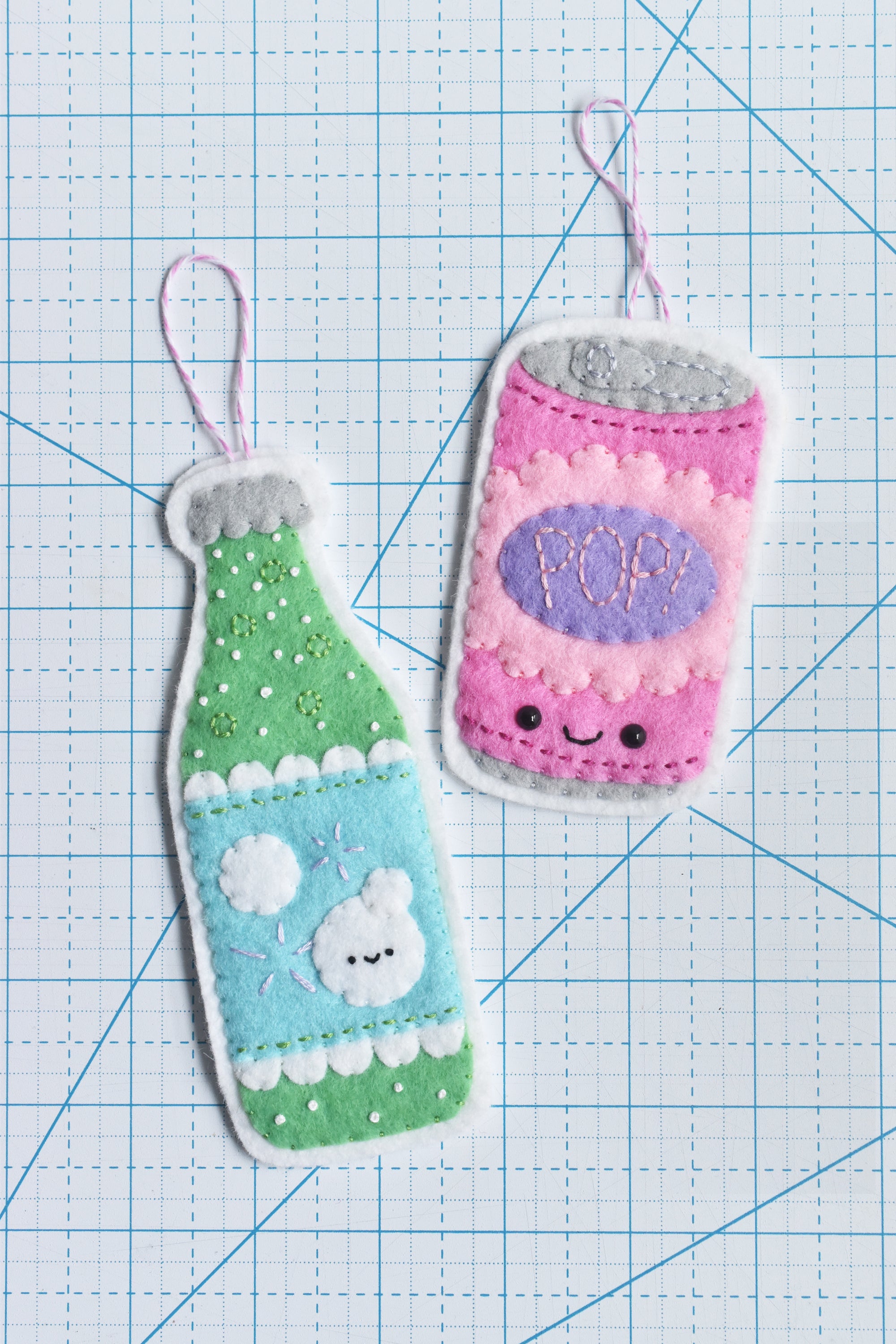 Little Soda Pop Felt Bag Charm & Ornament Pattern