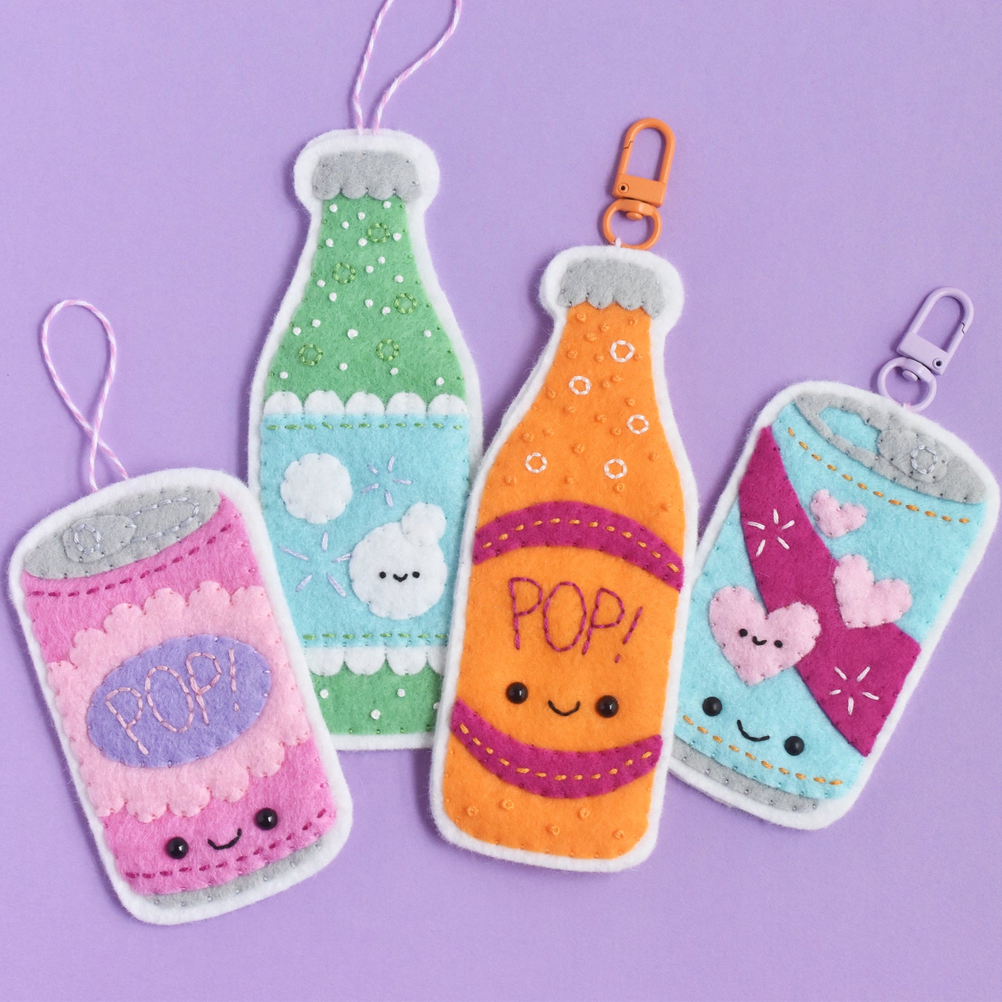Little Soda Pop Felt Bag Charm & Ornament Pattern