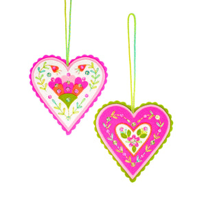 Garden Party Hearts Ornaments