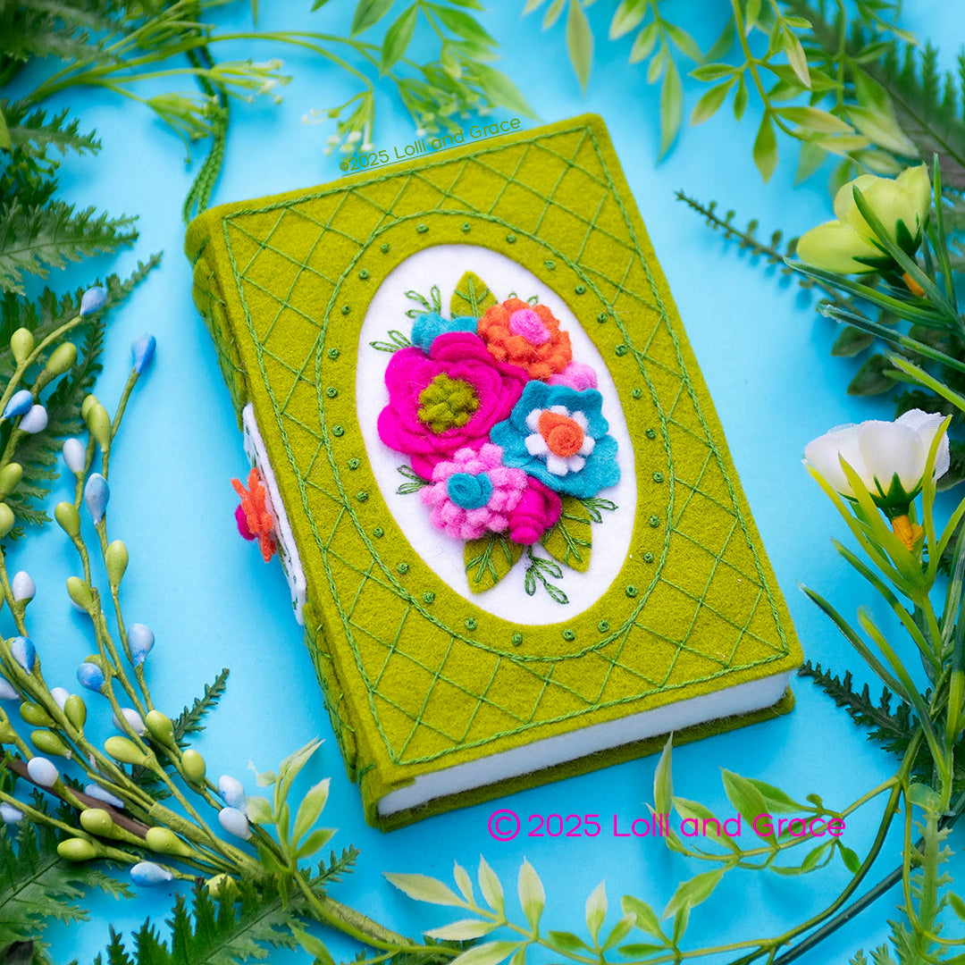 In the Garden Wool Felt Book Ornament Kit