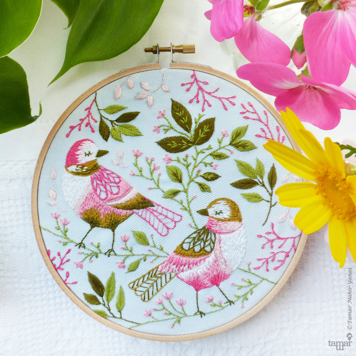 Love Birds, 6" Embroidery Kit